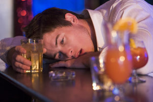 Man on the Verge of Alcohol Poisoning